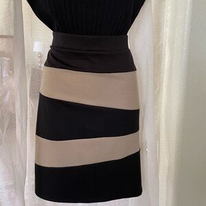 Brat Star Skirt color block black & tan skirt